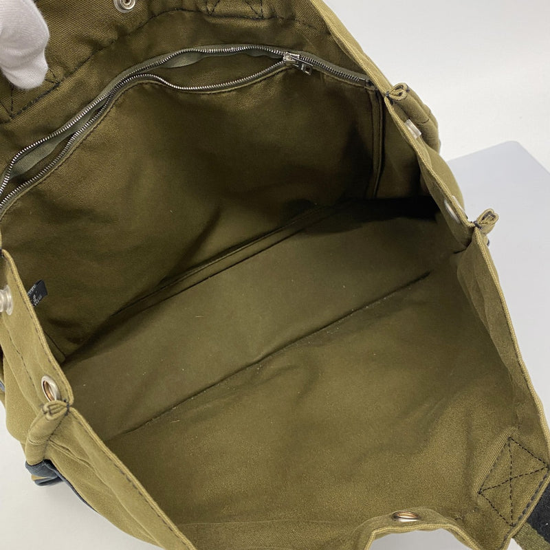 【6fa0357-k】エルメス トートバッグ フールトゥMM キャンバス カーキ ブラック シルバー金具【中古】レディース