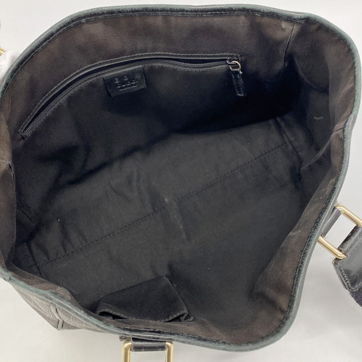 【6fa0358-k】グッチ トートバッグ GGスプリーム 264221 PVC ブラック ブラウン ゴールド金具【中古】レディース