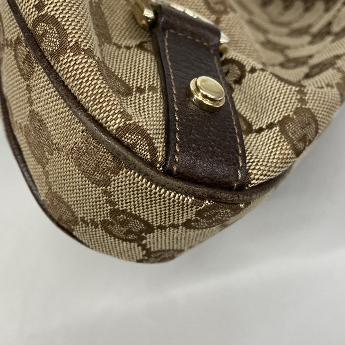 【6fa0359-k】グッチ ショルダーバッグ GGキャンバス/アビー 130737 キャンバス ブラウン ゴールド金具【中古】レディース