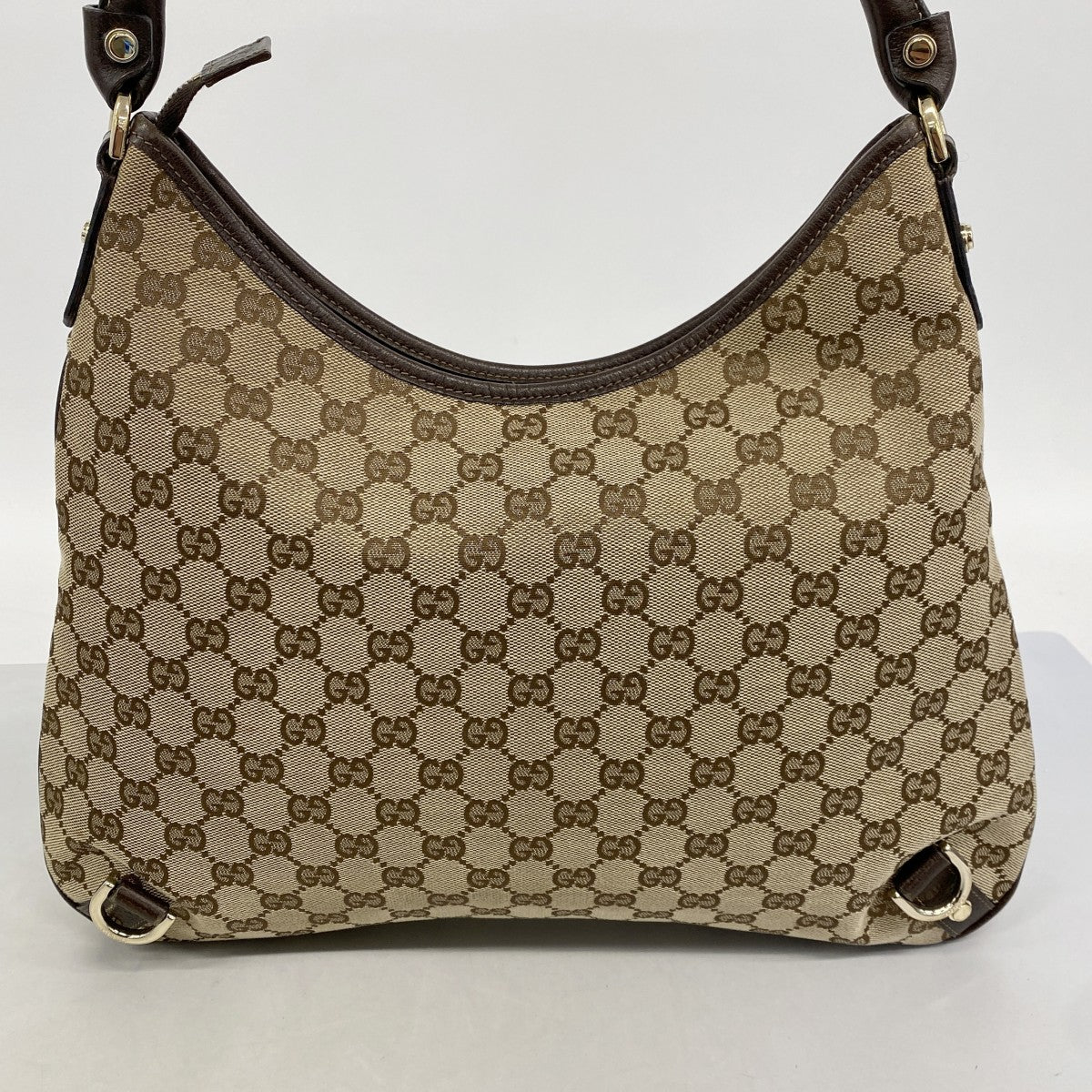 【6fa0359-k】グッチ ショルダーバッグ GGキャンバス/アビー 130737 キャンバス ブラウン ゴールド金具【中古】レディース