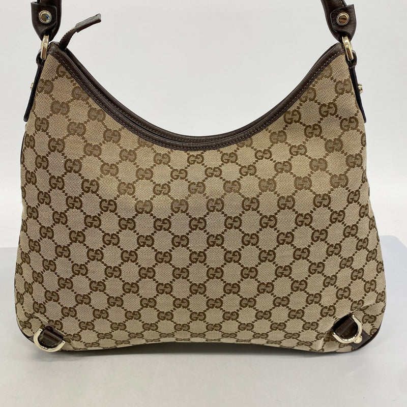 【6fa0359-k】グッチ ショルダーバッグ GGキャンバス/アビー 130737 キャンバス ブラウン ゴールド金具【中古】レディース