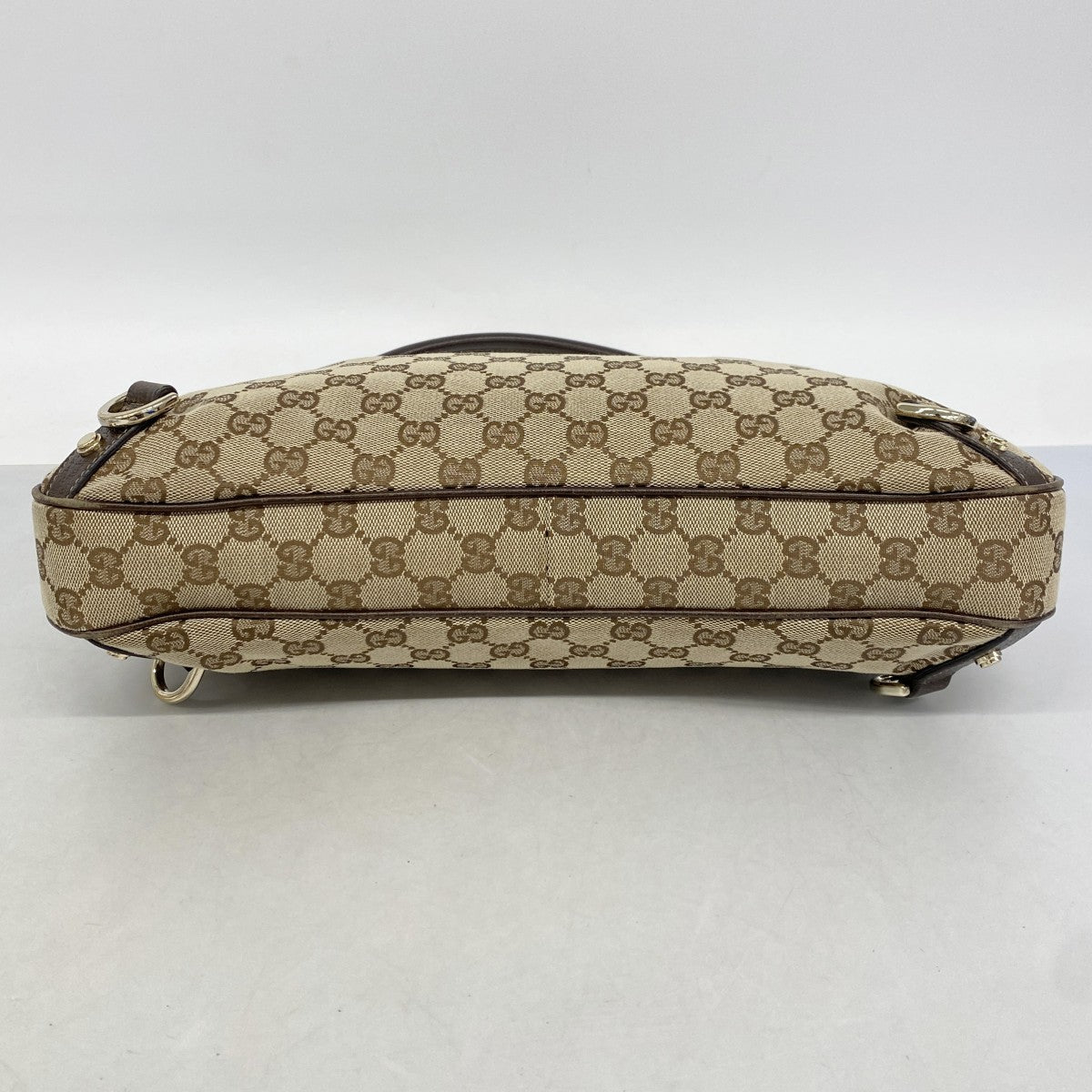 【6fa0359-k】グッチ ショルダーバッグ GGキャンバス/アビー 130737 キャンバス ブラウン ゴールド金具【中古】レディース