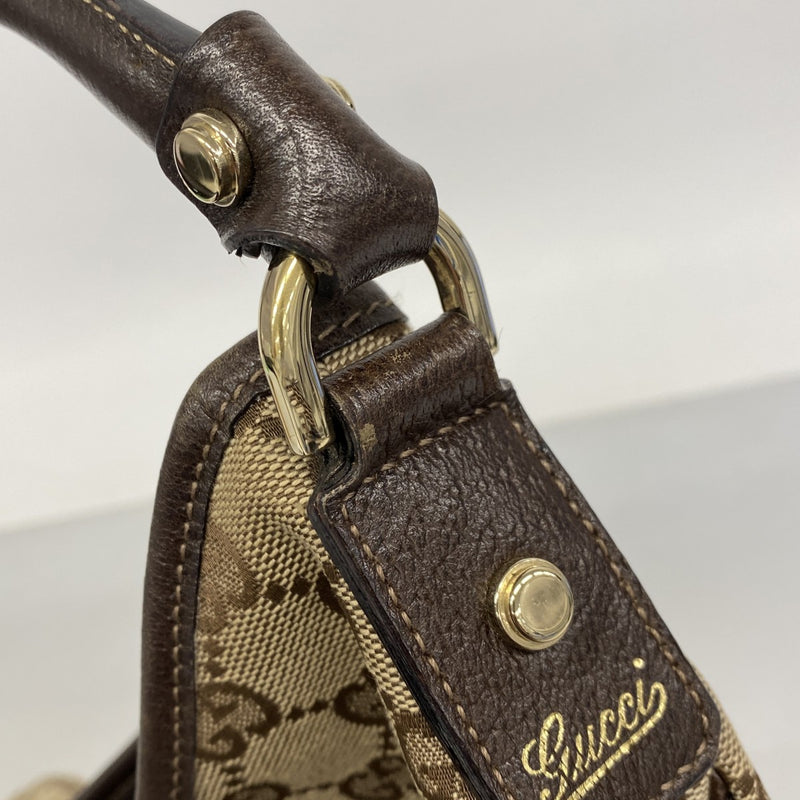 【6fa0359-k】グッチ ショルダーバッグ GGキャンバス/アビー 130737 キャンバス ブラウン ゴールド金具【中古】レディース