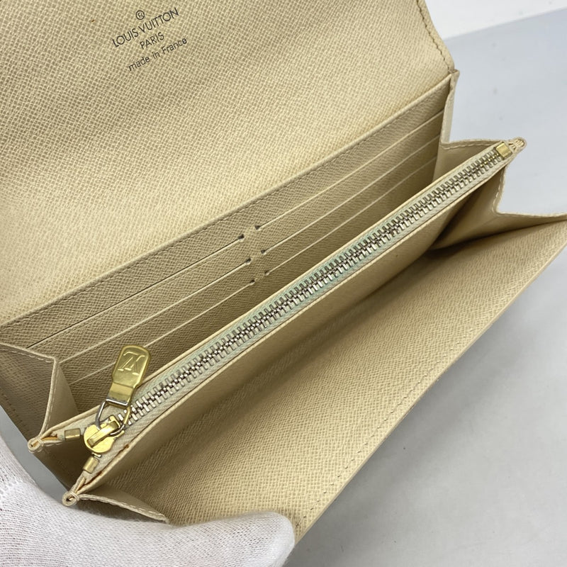 【6fa0364-k】ルイヴィトン 長財布 ダミエ・アズール ポルトフォイユサラ N61735 ホワイト【中古】レディース