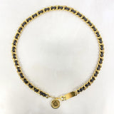 【6fa0367-k】シャネル ベルト レザー チェーン ブラック ゴールド金具【中古】レディース