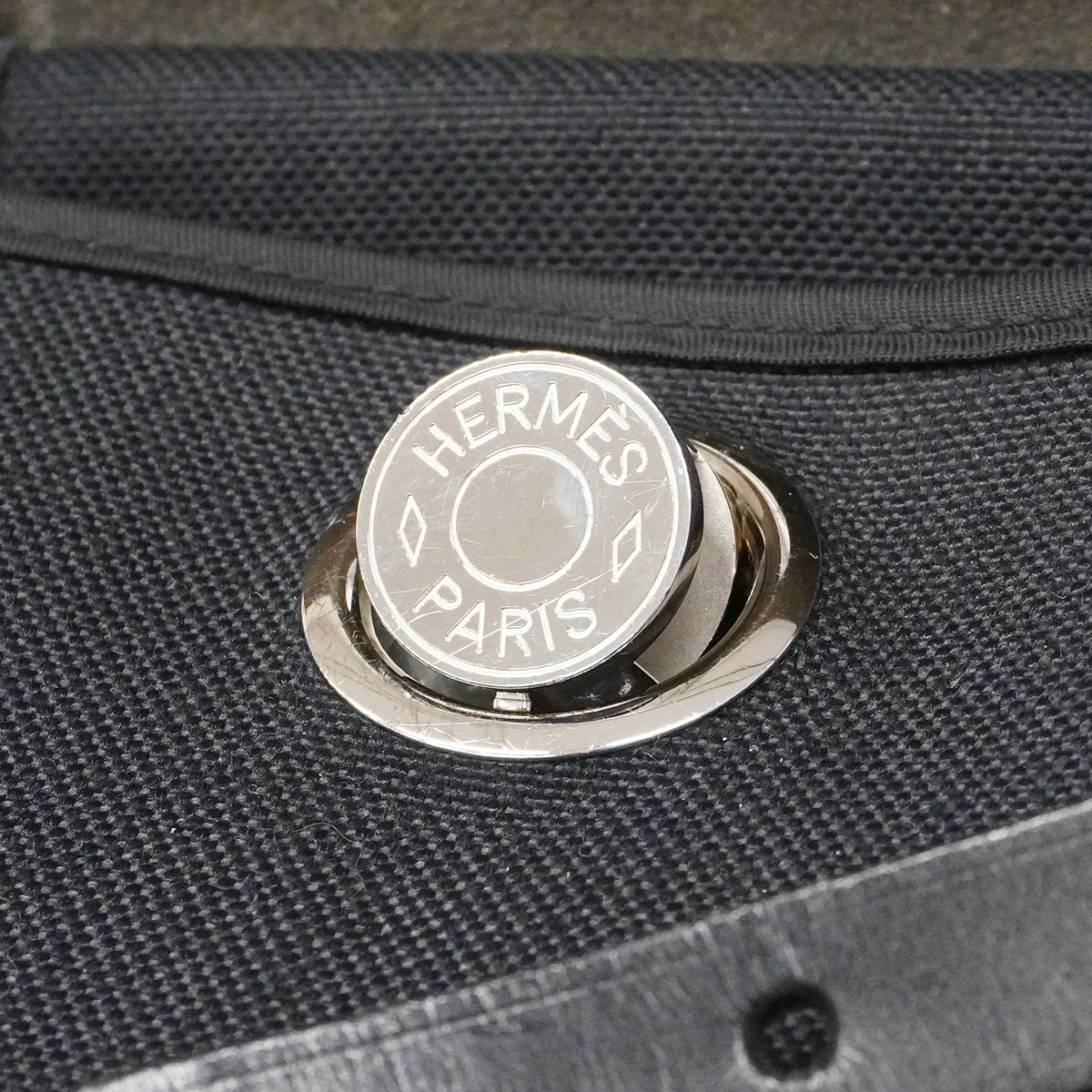 【6fa0377】エルメス ハンドバッグ エールバッグジップPM トワルオフィシエ ブラック シルバー金具 A刻印 2wayバッグ【中古】レディース