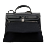 【6fa0377】エルメス ハンドバッグ エールバッグジップPM トワルオフィシエ ブラック シルバー金具 A刻印 2wayバッグ【中古】レディース