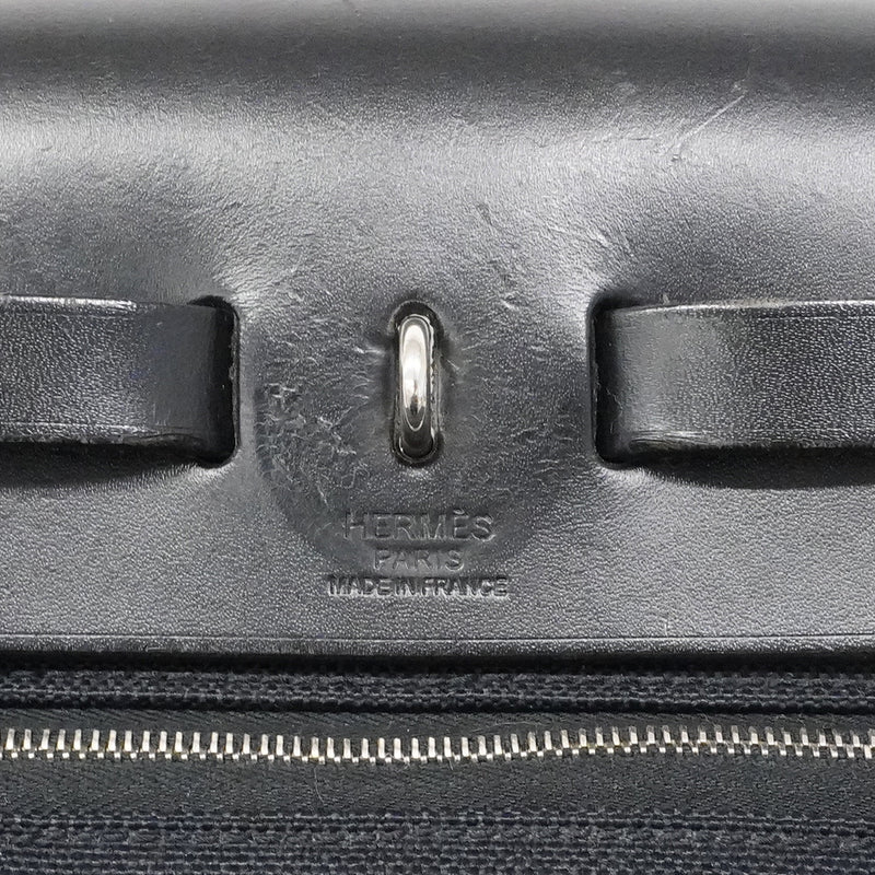 【6fa0377】エルメス ハンドバッグ エールバッグジップPM トワルオフィシエ ブラック シルバー金具 A刻印 2wayバッグ【中古】レディース
