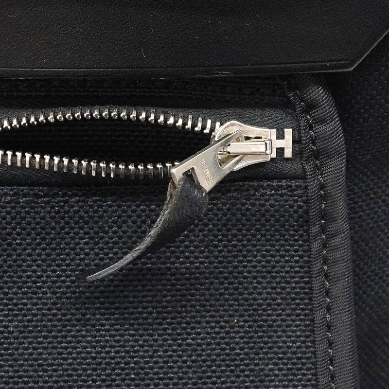 【6fa0377】エルメス ハンドバッグ エールバッグジップPM トワルオフィシエ ブラック シルバー金具 A刻印 2wayバッグ【中古】レディース