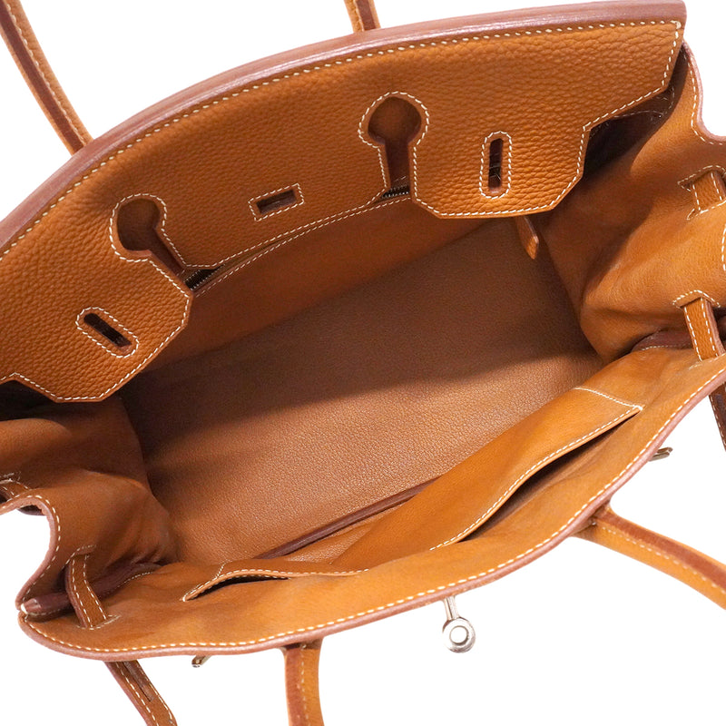 【6fa0378】エルメス ハンドバッグ バーキン30 トゴ ゴールド シルバー金具 □H刻印【中古】レディース