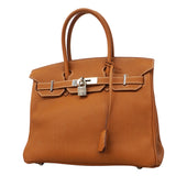 【6fa0378】エルメス ハンドバッグ バーキン30 トゴ ゴールド シルバー金具 □H刻印【中古】レディース