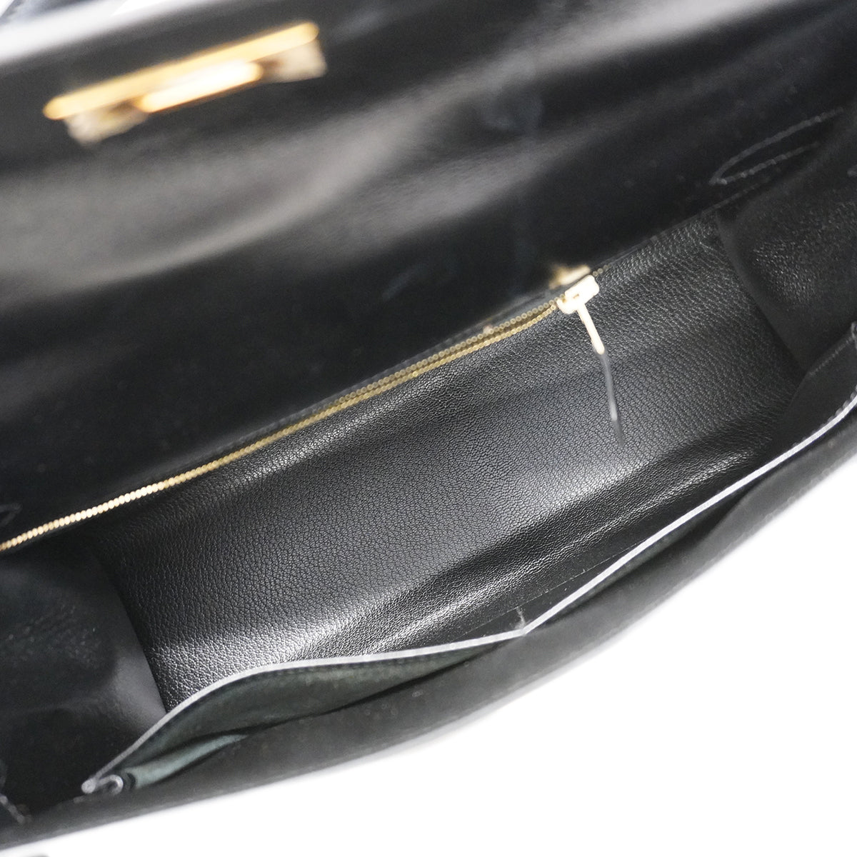 【6fa0379】エルメス ハンドバッグ ケリー32 ボックスカーフ ブラック ゴールド金具 □F刻印 2wayバッグ【中古】レディース