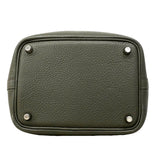 【6fa0380】エルメス ハンドバッグ ピコタンロックPM トリヨンクレマンス オリーブグリーン シルバー金具 T刻印【中古】レディース