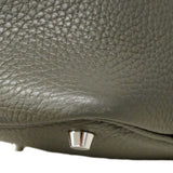 【6fa0380】エルメス ハンドバッグ ピコタンロックPM トリヨンクレマンス オリーブグリーン シルバー金具 T刻印【中古】レディース