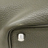【6fa0380】エルメス ハンドバッグ ピコタンロックPM トリヨンクレマンス オリーブグリーン シルバー金具 T刻印【中古】レディース