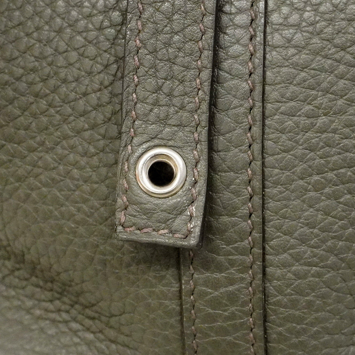 【6fa0380】エルメス ハンドバッグ ピコタンロックPM トリヨンクレマンス オリーブグリーン シルバー金具 T刻印【中古】レディース