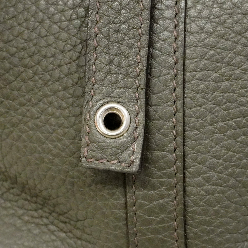 【6fa0380】エルメス ハンドバッグ ピコタンロックPM トリヨンクレマンス オリーブグリーン シルバー金具 T刻印【中古】レディース