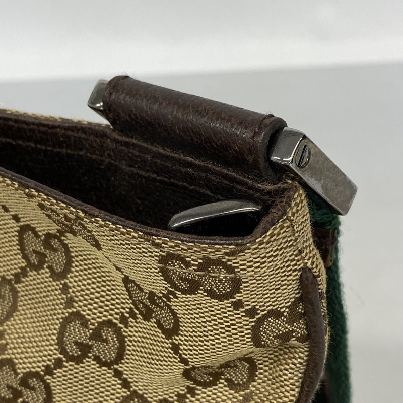 【6fa0381-k】グッチ ショルダーバッグ GGキャンバス 169937 キャンバス ベージュ シルバー金具【中古】レディース