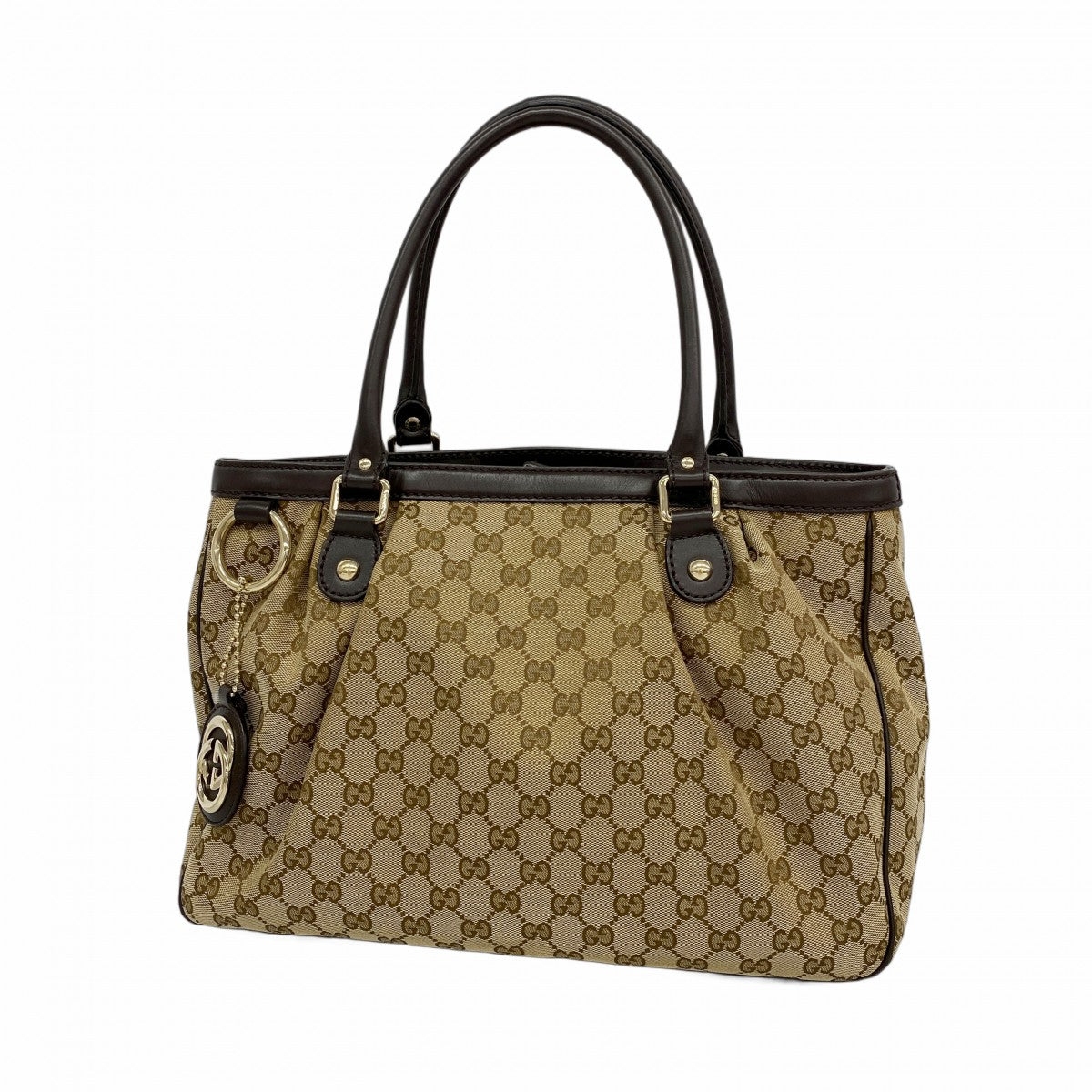 【6fa0382-k】グッチ トートバッグ GGキャンバス スーキー 296835 キャンバス ベージュ シャンパンゴールド金具【中古】レディース