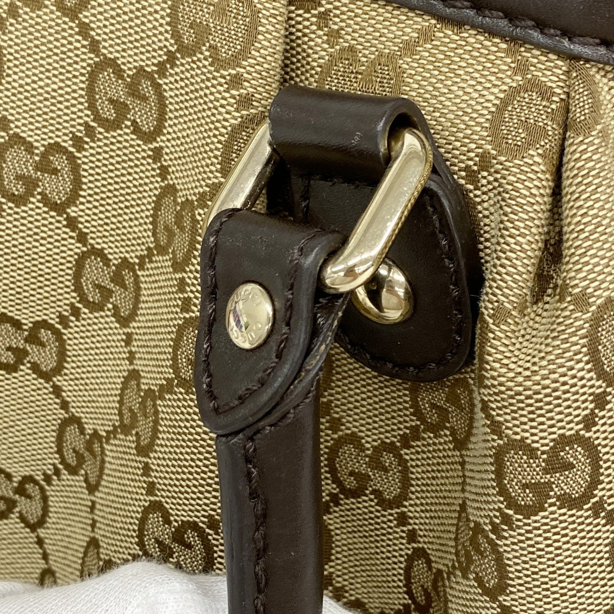 【6fa0382-k】グッチ トートバッグ GGキャンバス スーキー 296835 キャンバス ベージュ シャンパンゴールド金具【中古】レディース