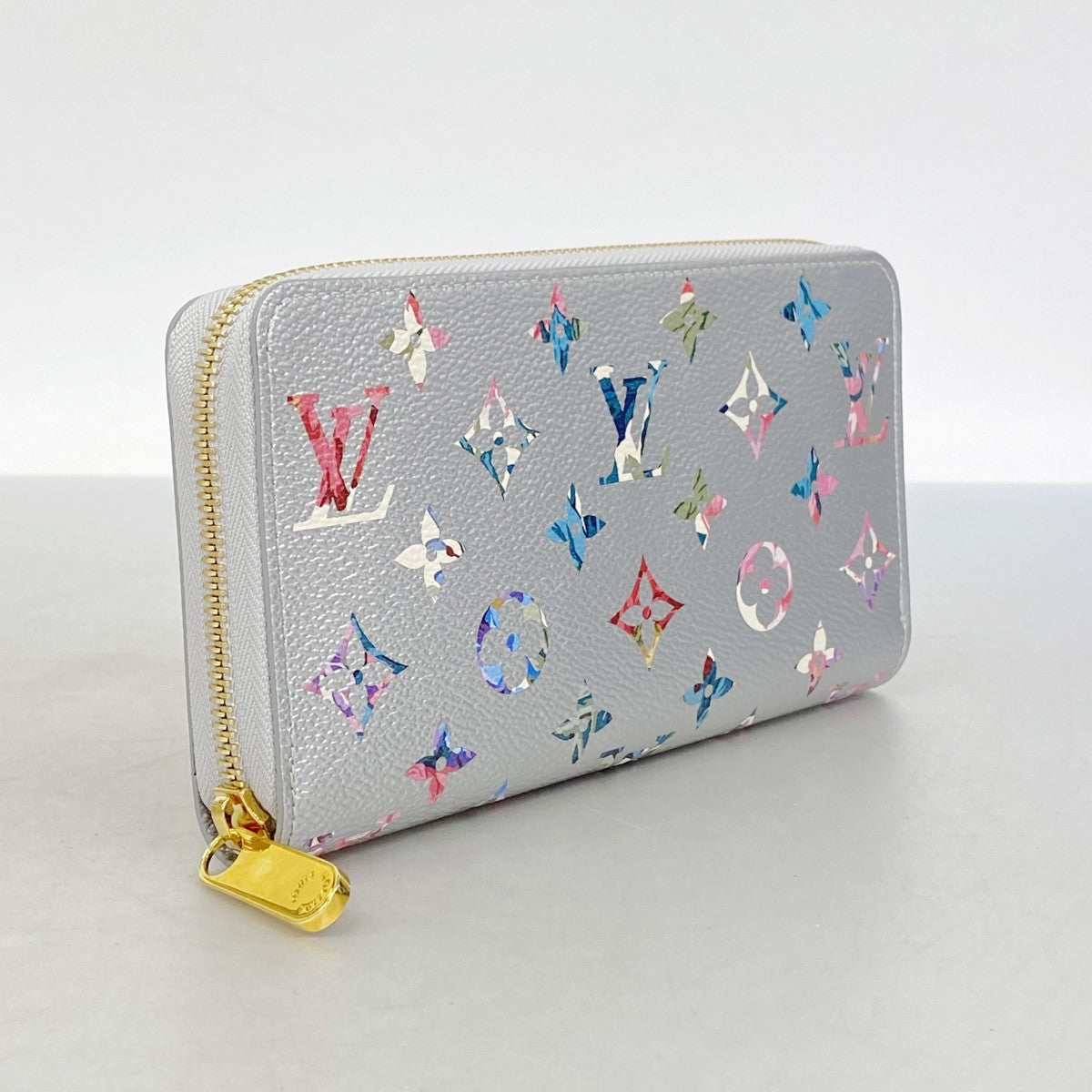 【6fa0387-k】ルイヴィトン 長財布 LVガーデン ジッピーウォレット M81765 シルバー【中古】レディース
