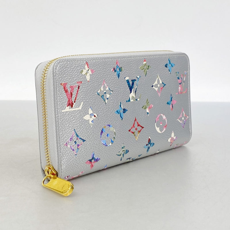 【6fa0387-k】ルイヴィトン 長財布 LVガーデン ジッピーウォレット M81765 シルバー【中古】レディース