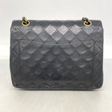 【6fa0391-h】シャネル ショルダーバッグ マトラッセ Wフラップ Wチェーン ラムスキン ブラック ゴールド金具【中古】レディース