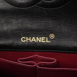 【6fa0399-k】シャネル ショルダーバッグ マトラッセ チェーンショルダー ラムスキン ブラック ゴールド金具【中古】レディース