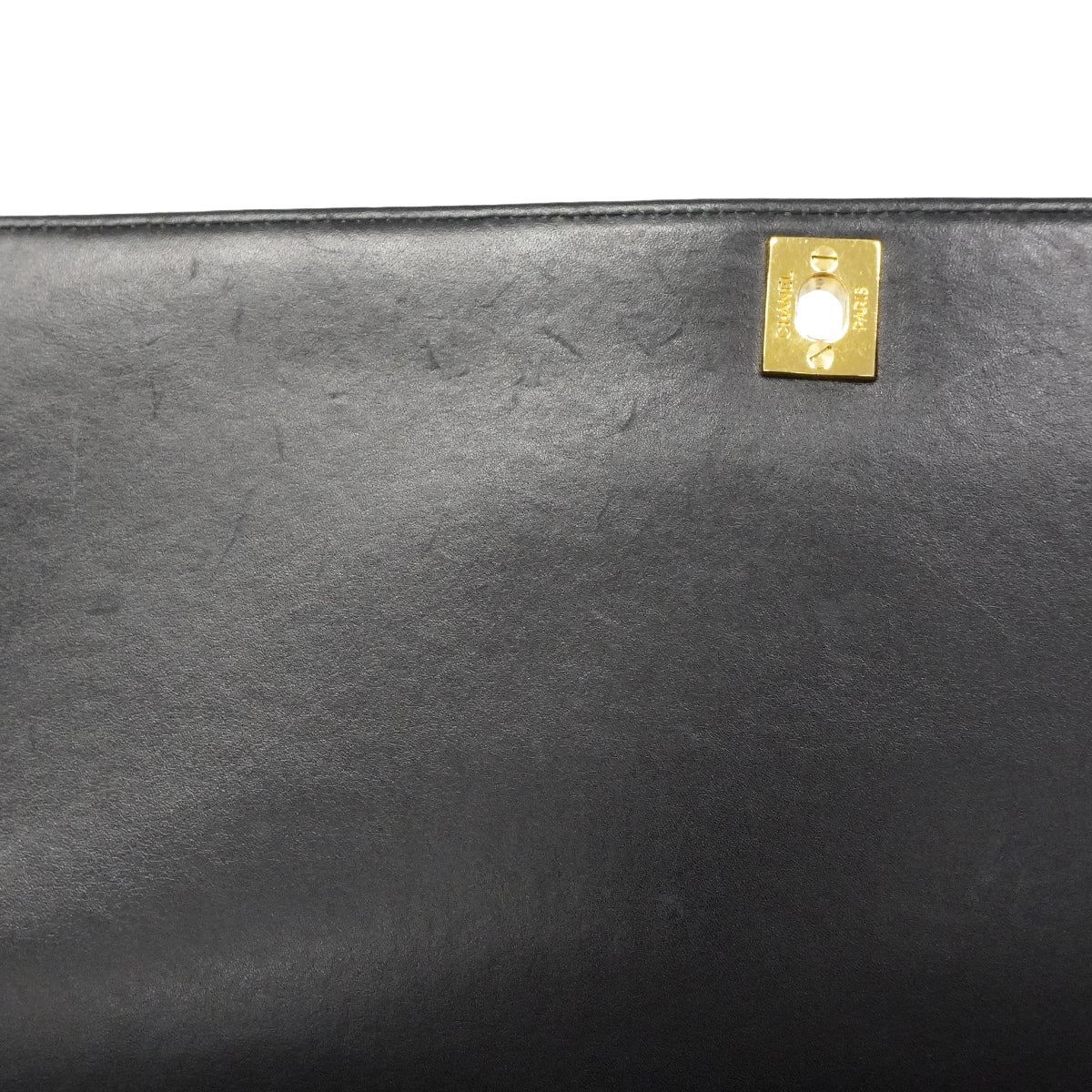 【6fa0412】シャネル ショルダーバッグ デカマトラッセ ラムスキン ブラック ゴールド金具【中古】レディース