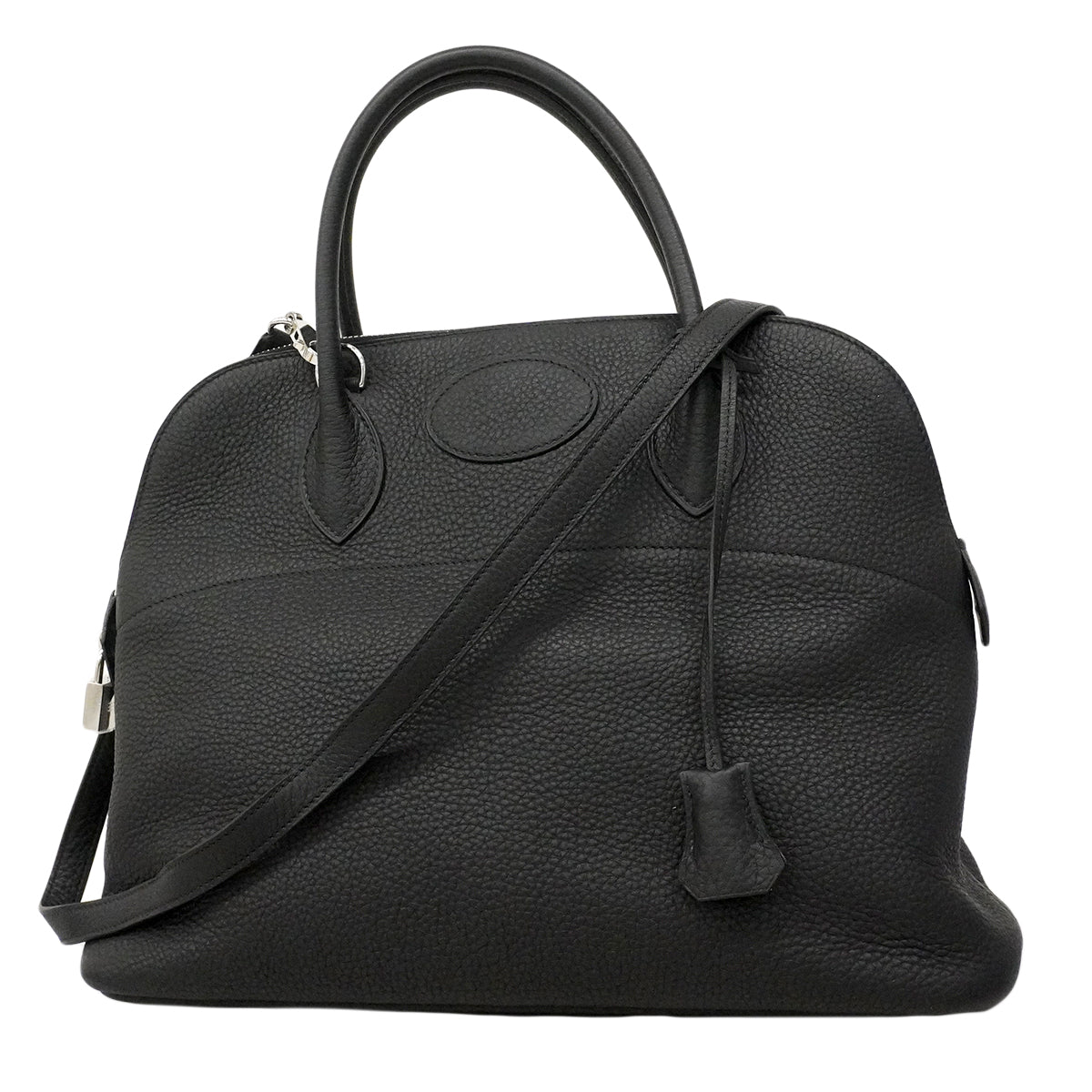 【6fa0413】エルメス ハンドバッグ ボリード35 トリヨンクレマンス ブラック シルバー金具 □M刻印 2wayバッグ【中古】レディース