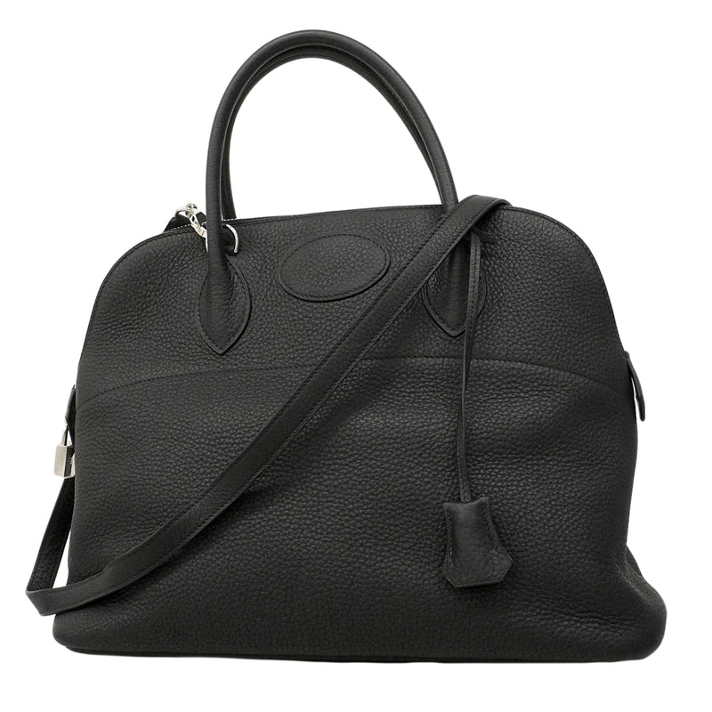 【6fa0413】エルメス ハンドバッグ ボリード35 トリヨンクレマンス ブラック シルバー金具 □M刻印 2wayバッグ【中古】レディース