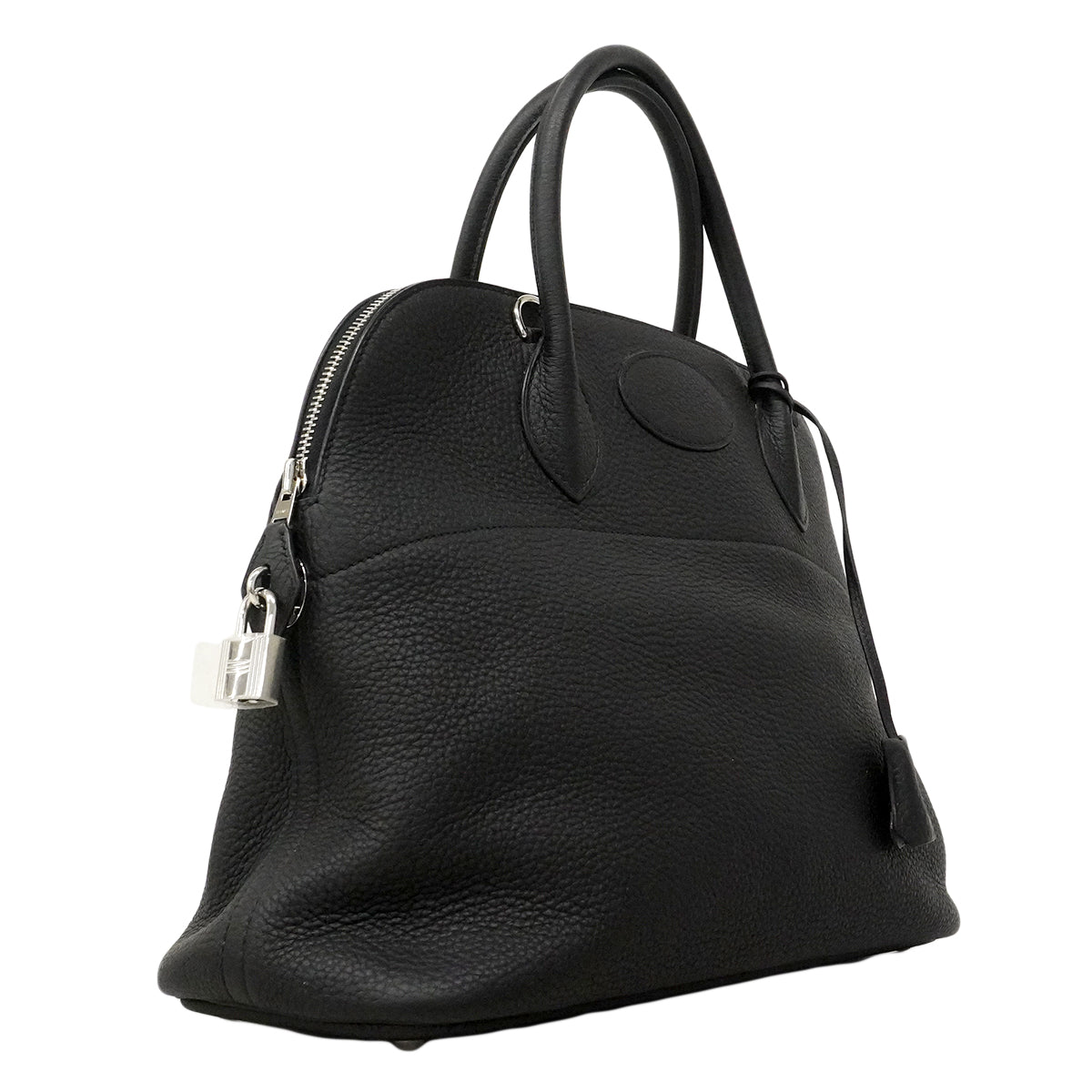 【6fa0413】エルメス ハンドバッグ ボリード35 トリヨンクレマンス ブラック シルバー金具 □M刻印 2wayバッグ【中古】レディース