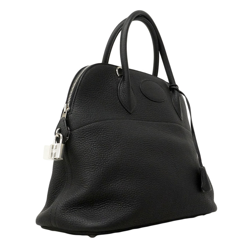 【6fa0413】エルメス ハンドバッグ ボリード35 トリヨンクレマンス ブラック シルバー金具 □M刻印 2wayバッグ【中古】レディース