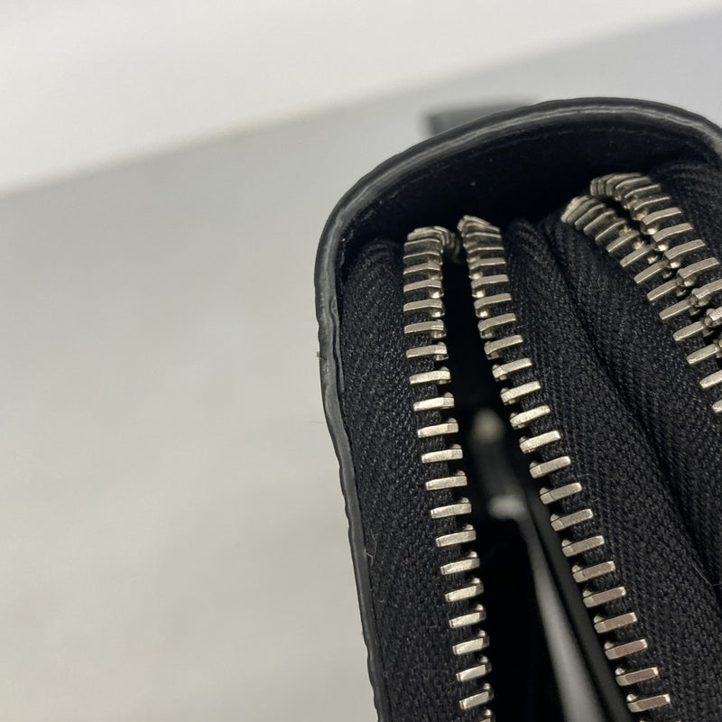 【6fa0448-k】グッチ 長財布 マイクログッチシマ 449246 レザー ブラック シルバー金具【中古】メンズ