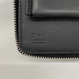 【6fa0448-k】グッチ 長財布 マイクログッチシマ 449246 レザー ブラック シルバー金具【中古】メンズ