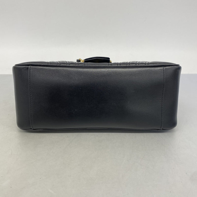 【6fa0451-k】グッチ ハンドバッグ GGマーモント 498110 レザー ブラック ゴールド金具 2wayバッグ【中古】レディース