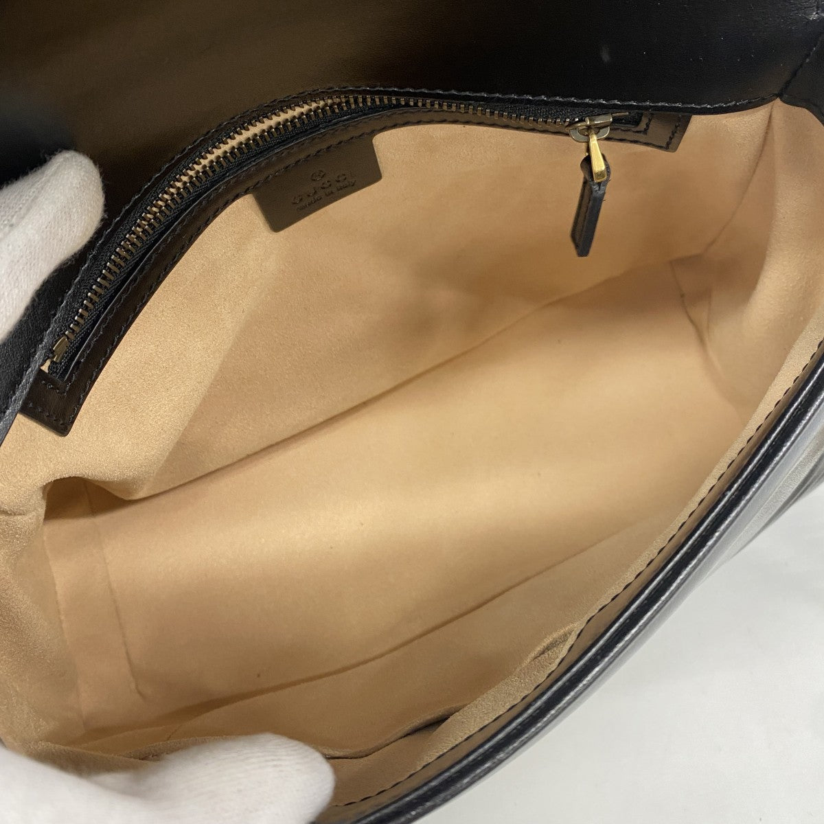 【6fa0451-k】グッチ ハンドバッグ GGマーモント 498110 レザー ブラック ゴールド金具 2wayバッグ【中古】レディース