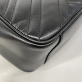 【6fa0451-k】グッチ ハンドバッグ GGマーモント 498110 レザー ブラック ゴールド金具 2wayバッグ【中古】レディース