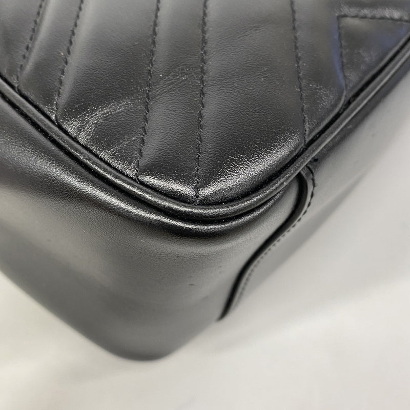 【6fa0451-k】グッチ ハンドバッグ GGマーモント 498110 レザー ブラック ゴールド金具 2wayバッグ【中古】レディース