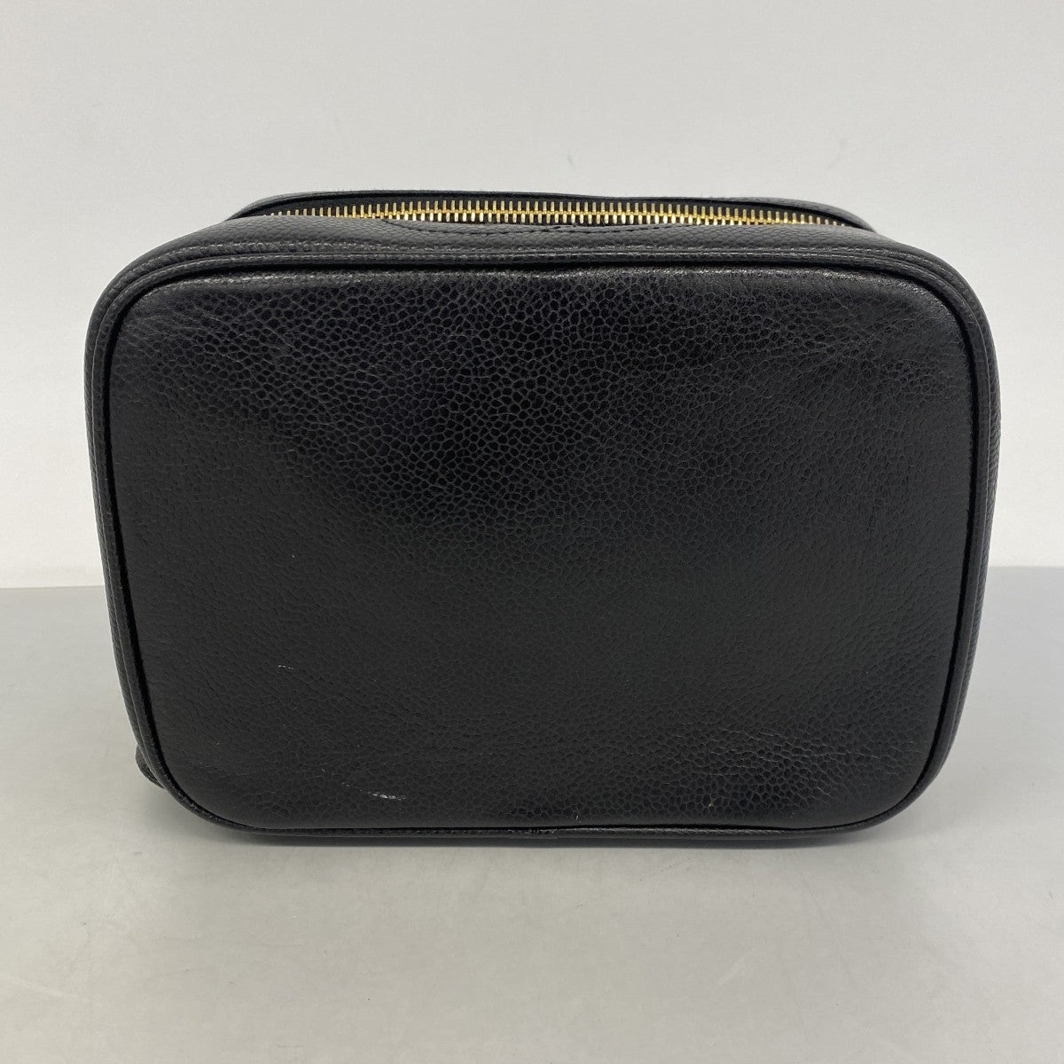 【6fa0452-k】シャネル バニティバッグ キャビアスキン ブラック ゴールド金具【中古】レディース