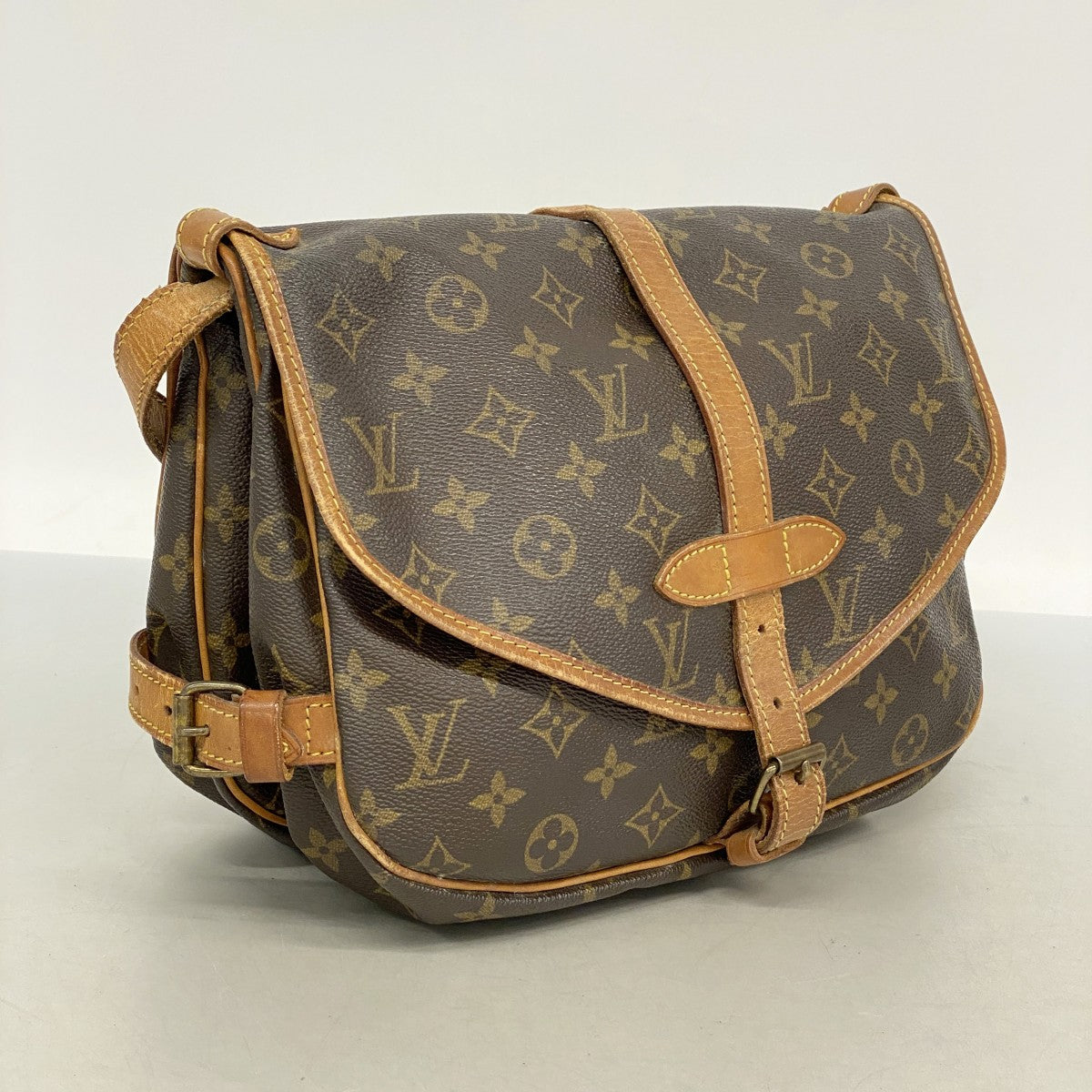 【6fa0468】ルイヴィトン ショルダーバッグ モノグラム ソミュール30 M42256 ブラウン【中古】レディース