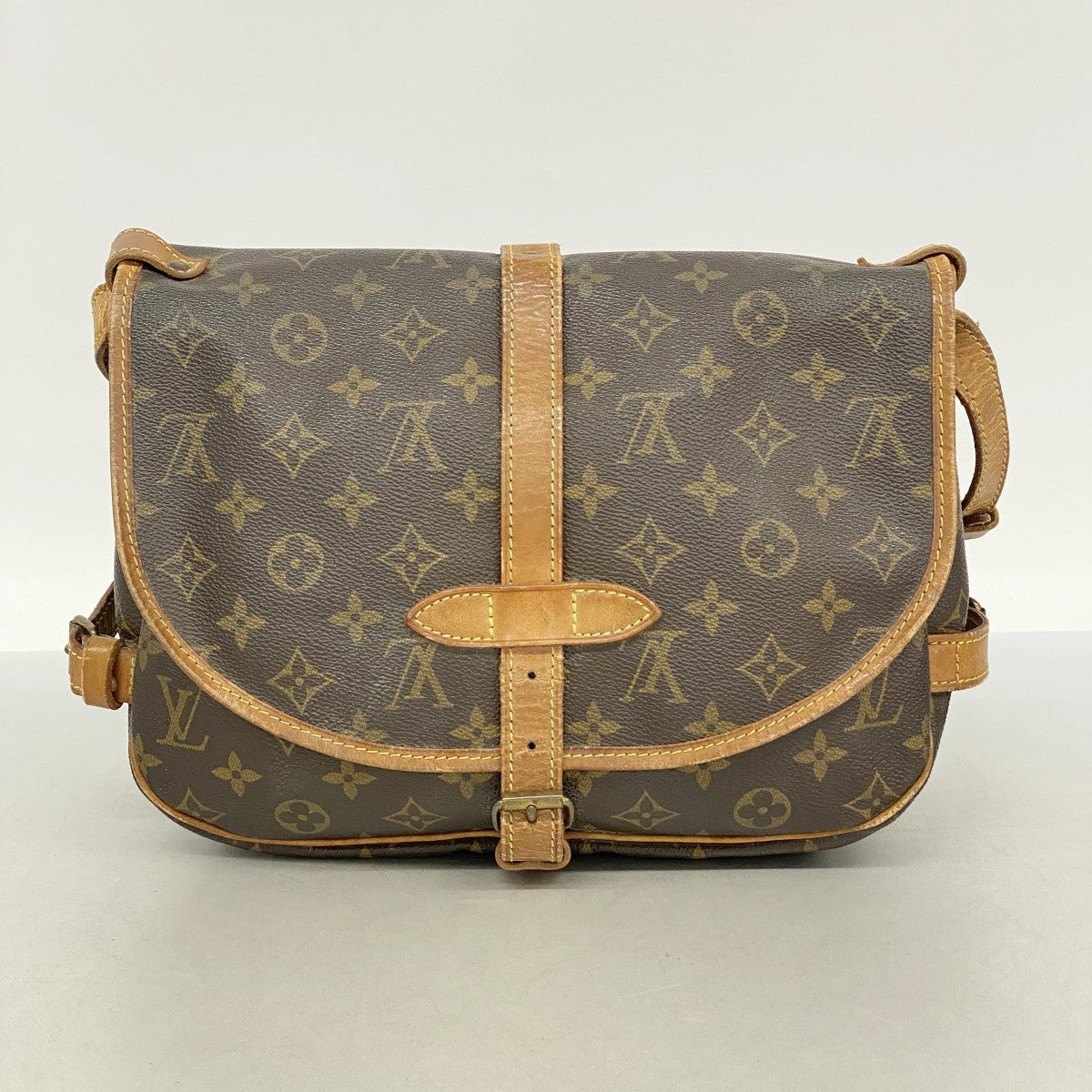 【6fa0468】ルイヴィトン ショルダーバッグ モノグラム ソミュール30 M42256 ブラウン【中古】レディース