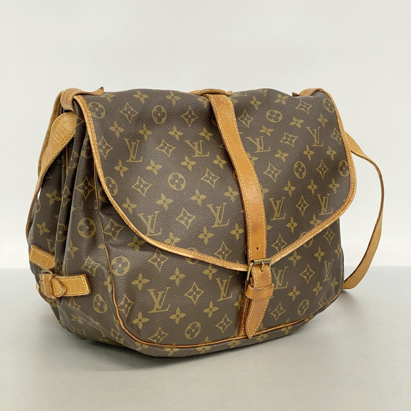 【6fa0469】ルイヴィトン ショルダーバッグ モノグラム ソミュール35 M42254 ブラウン【中古】レディース
