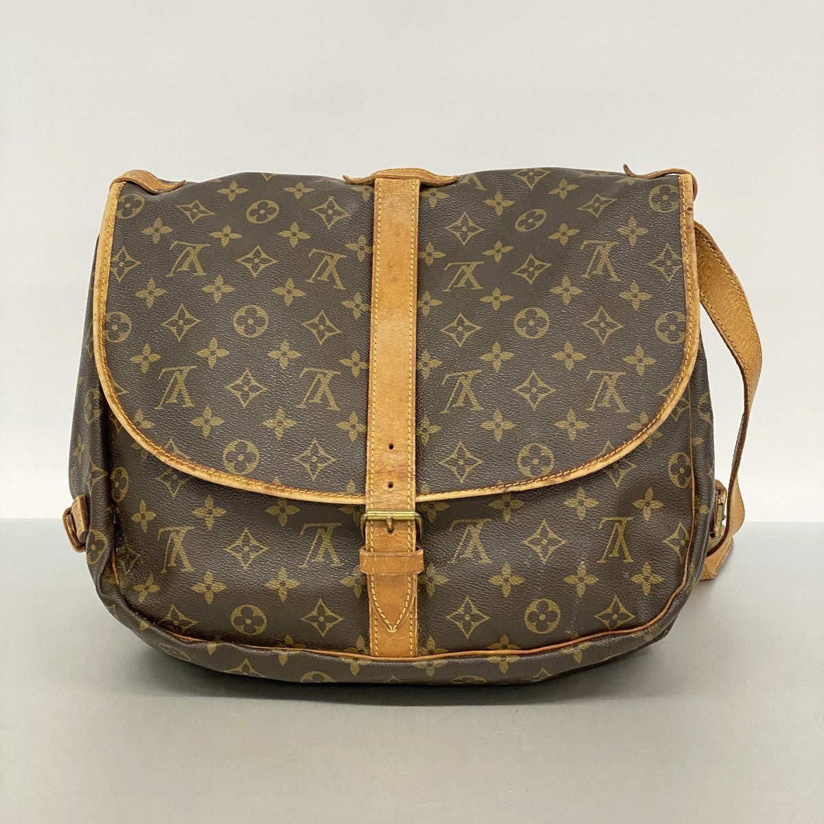 【6fa0469】ルイヴィトン ショルダーバッグ モノグラム ソミュール35 M42254 ブラウン【中古】レディース