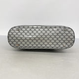 【6fa0471】セリーヌ ショルダーバッグ マカダム エナメル シルバー ブラック シルバー金具【中古】レディース