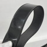 【6fa0471】セリーヌ ショルダーバッグ マカダム エナメル シルバー ブラック シルバー金具【中古】レディース