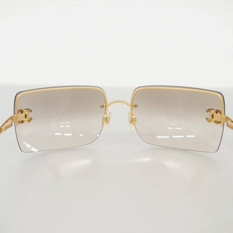 【6fa0472】シャネル サングラス 4092-B プラスチック シャンパンゴールド ゴールド金具【中古】レディース