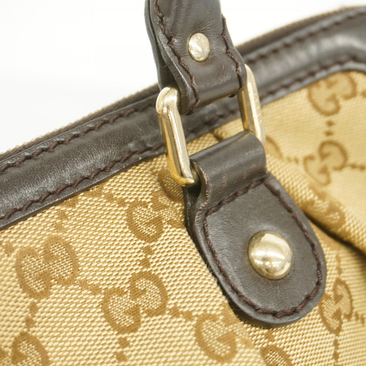 【6fa0488】グッチ ハンドバッグ GGキャンバス スーキー 247902 キャンバス ブラウン シャンパンゴールド金具 2wayバッグ【中古】レディース
