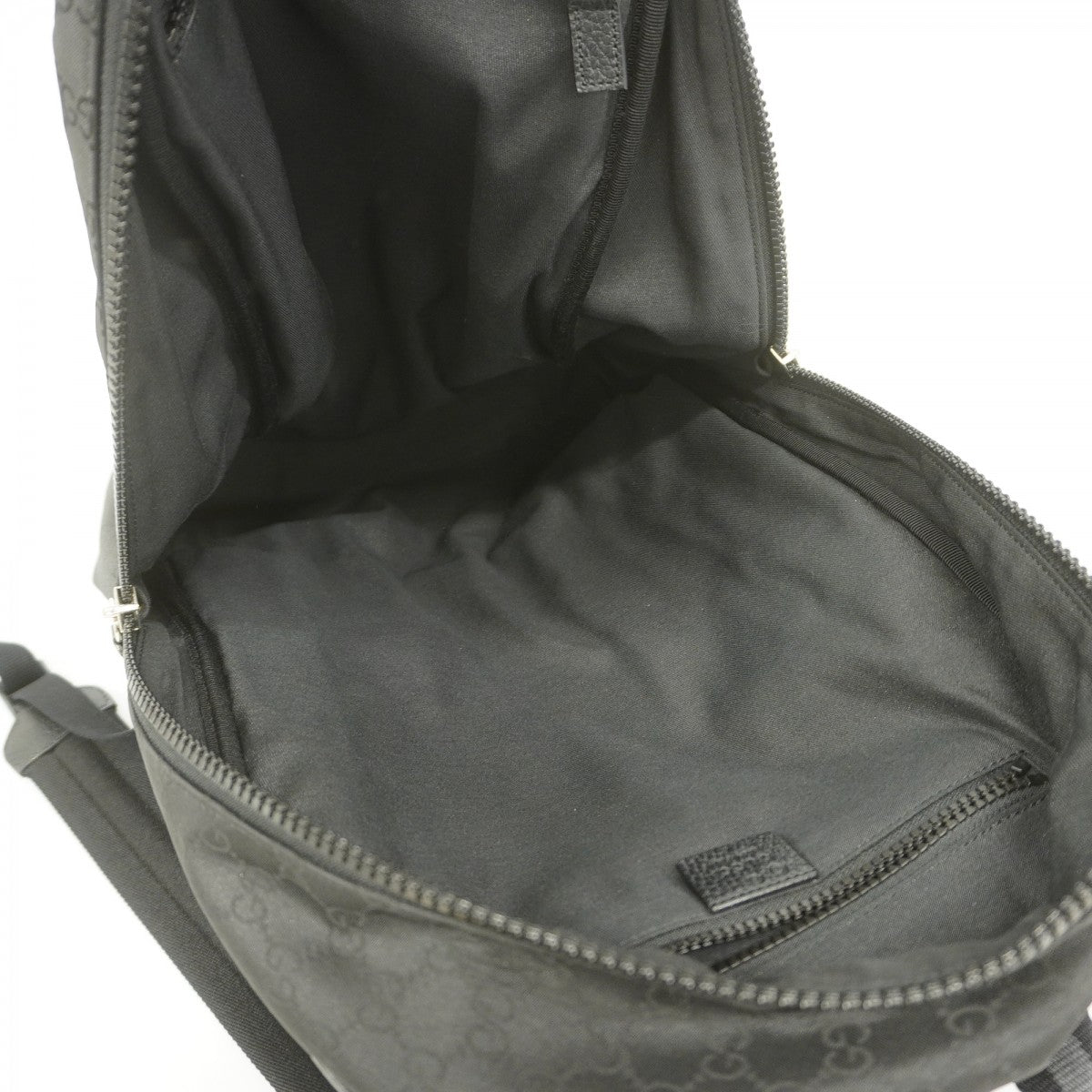 【6fa0489】グッチ リュック・デイパック GGナイロン 449181 ナイロン ブラック シルバー金具【中古】メンズ レディース ユニセックス