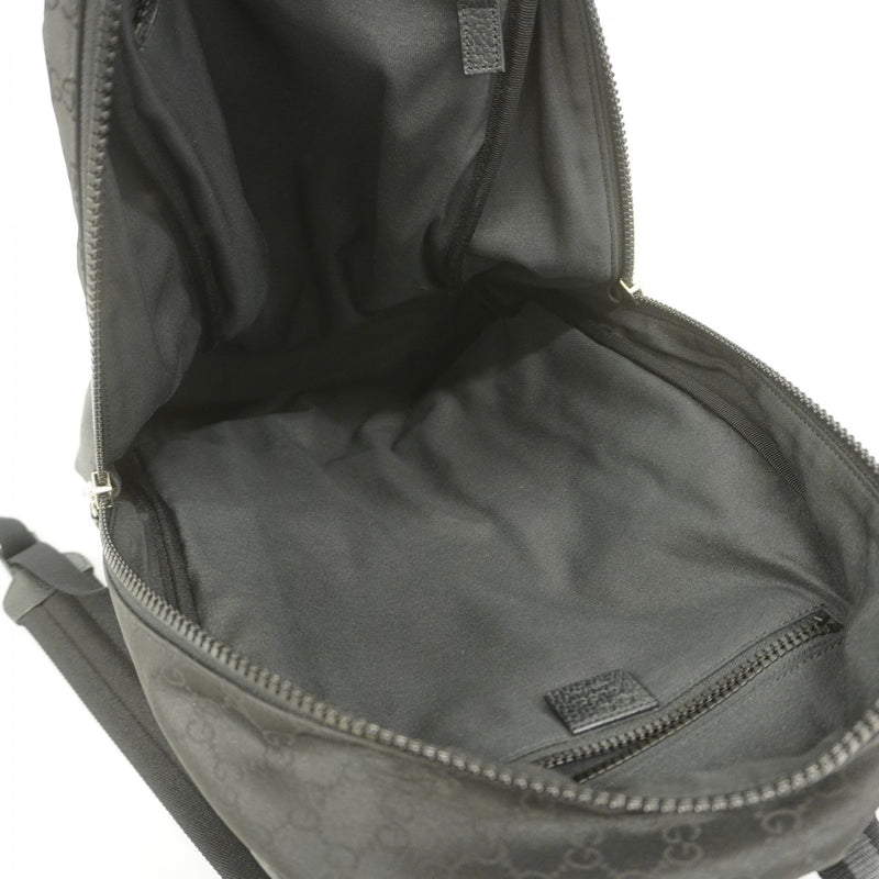 【6fa0489】グッチ リュック・デイパック GGナイロン 449181 ナイロン ブラック シルバー金具【中古】メンズ レディース ユニセックス
